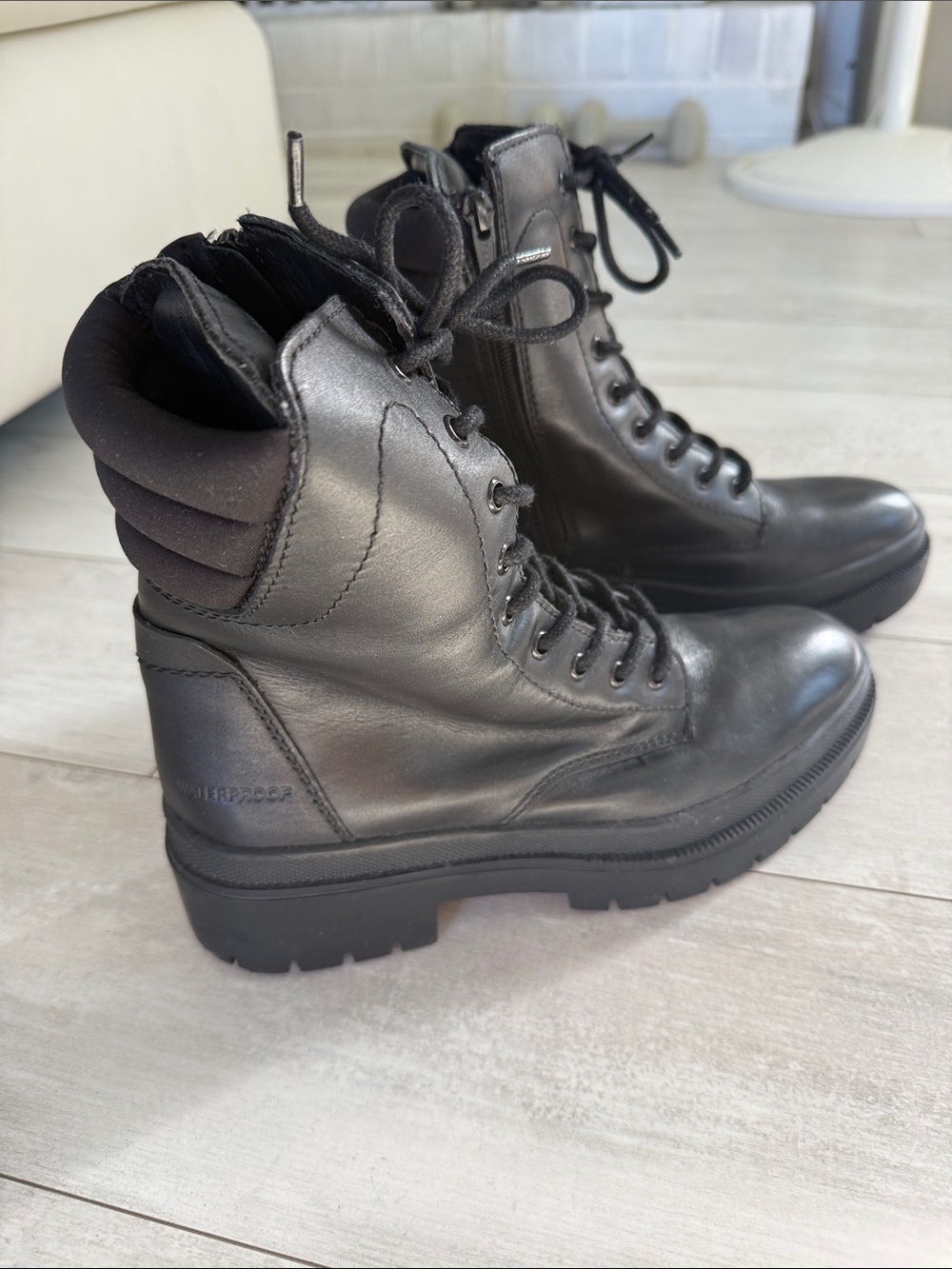Waterproof Women’s Black Lace up winter boots